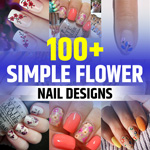 Basic Simple Flower Nail Designs