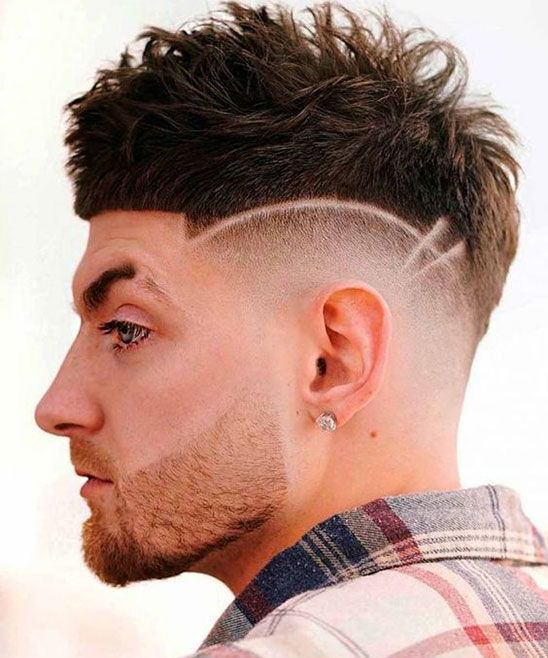Burst Fade Haircut with Design