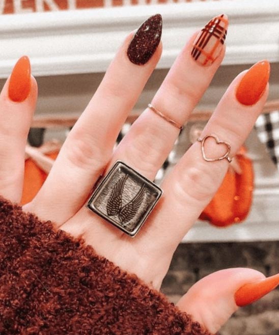 CUTE SIMPLE FALL NAILS MATTE