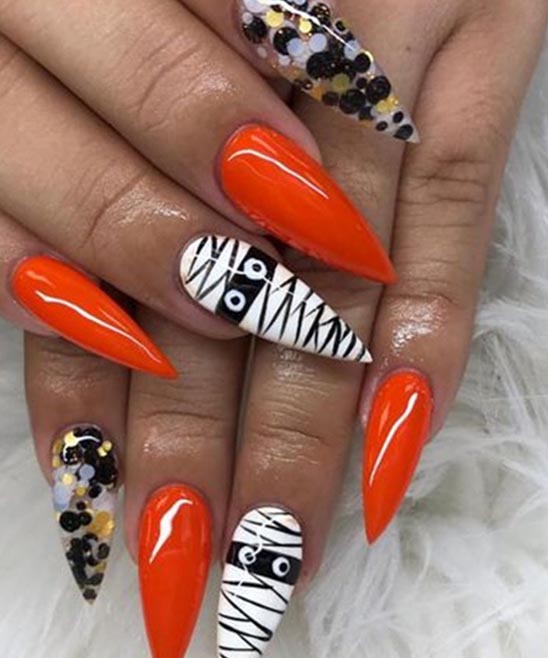 CUTE SIMPLE HALLOWEEN ACRYLIC NAILS