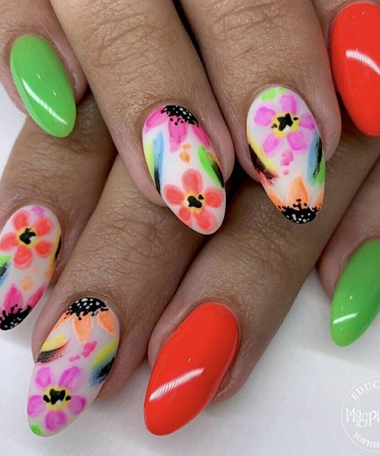 CUTE SIMPLE SUMMER ACRYLIC NAILS