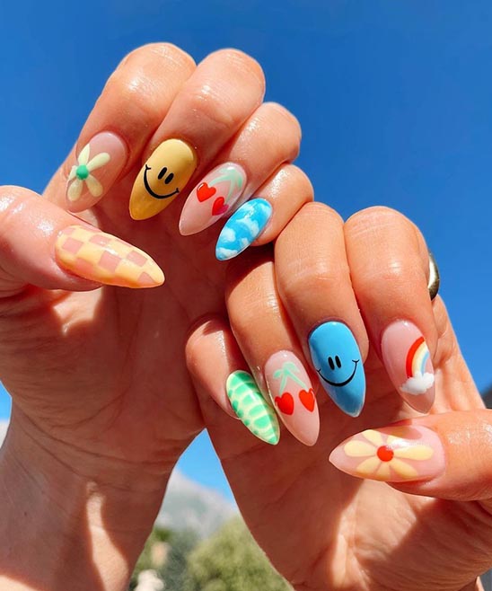 CUTE SIMPLE SUMMER ACRYLIC NAILS