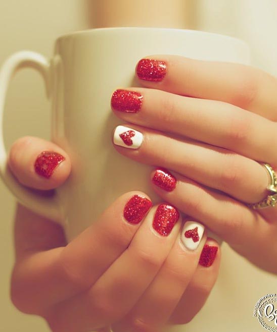 CUTE SIMPLE VALENTINES NAILS