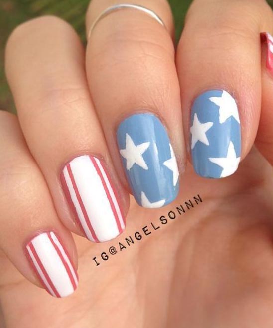 EASY SIMPLE 4TH OF JULY NAILS