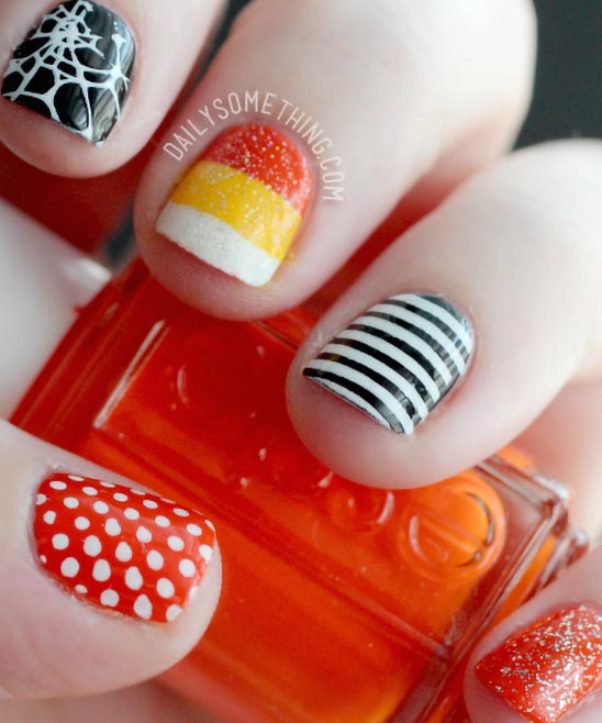 HALLOWEEN NAILS SIMPLE SHORT