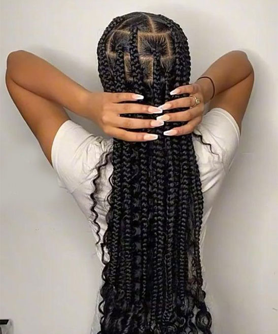 Jumbo Box Braids with Curly Ends