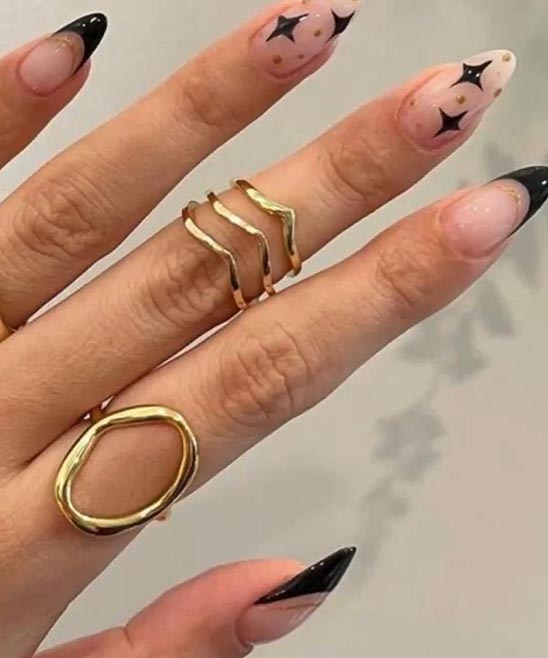 NAIL ART BLACK AND WHITE SIMPLE