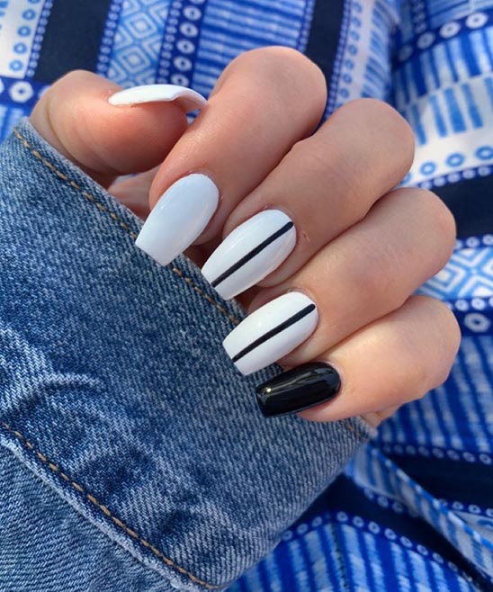 NAIL ART SIMPLE DESIGNS BLACK AND WHITE