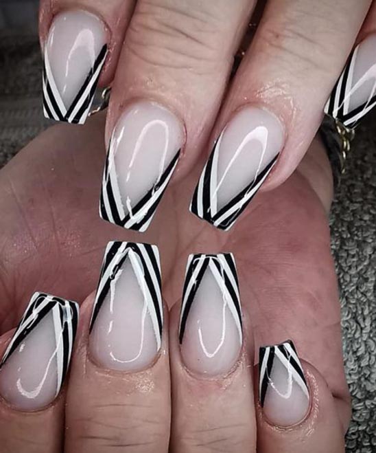 NAIL DESIGNS BLACK AND WHITE SIMPLE