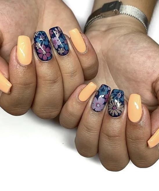 NAIL POLISH SIMPLE FLOWER DESIGNS