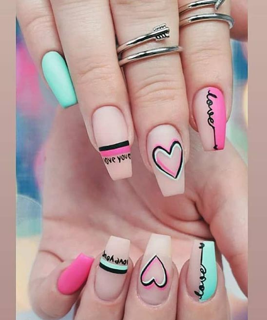PINK VALENTINE NAILS SIMPLE