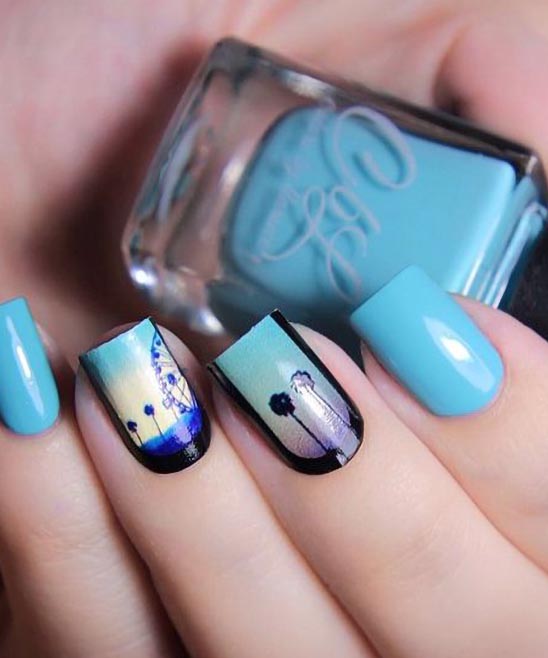 50+ Blue Summer Nails (2024) Designs - TailoringinHindi