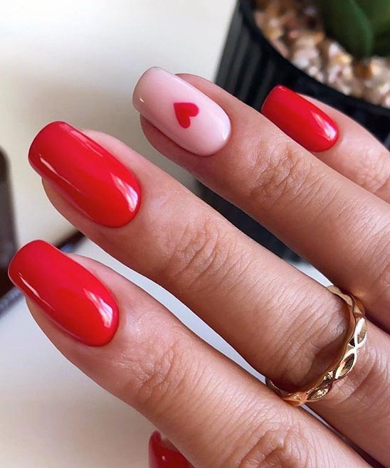 SHORT SIMPLE VALENTINES DAY NAILS
