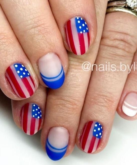 SIMPLE 4TH OF JULY ACRYLIC NAILS