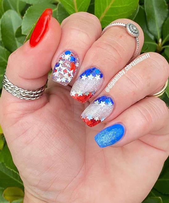 SIMPLE 4TH OF JULY NAIL ART