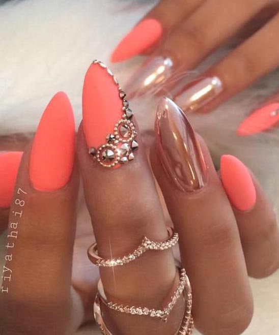 SIMPLE ALMOND HALLOWEEN NAILS