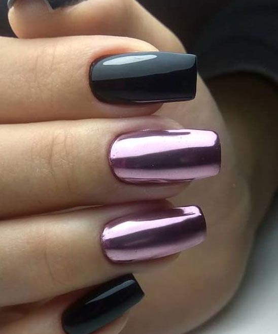SIMPLE BLACK ACRYLIC NAIL DESIGNS