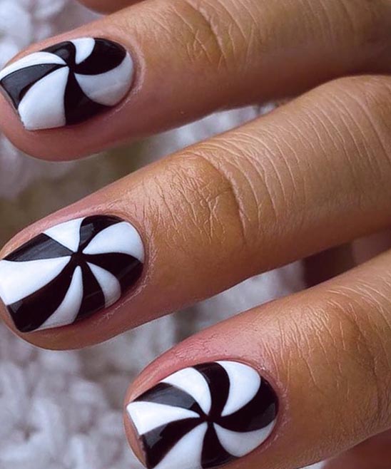 SIMPLE BLACK AND NUDE NAIL DESIGNS