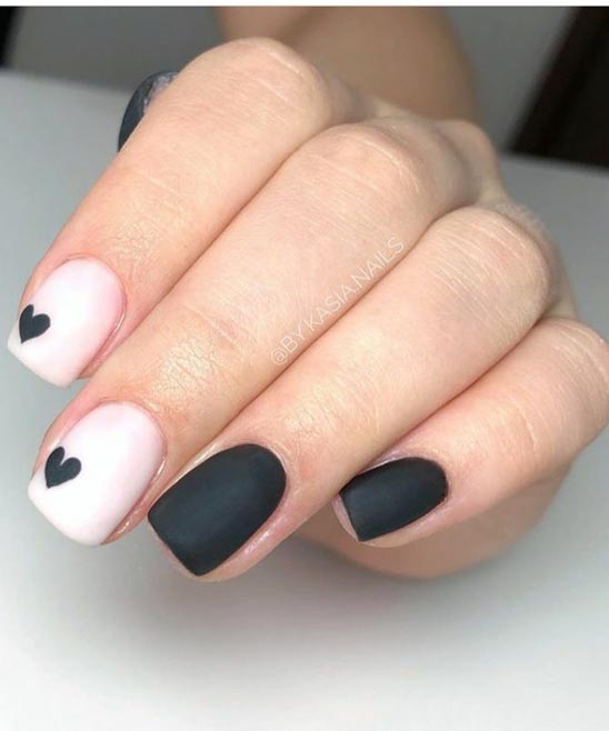 SIMPLE BLACK AND RED NAIL DESIGNS
