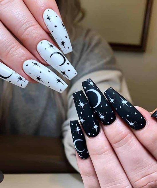 SIMPLE BLACK AND WHITE NAIL ART