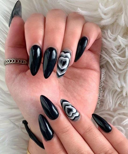 SIMPLE BLACK AND WHITE NAIL ART DESIGN
