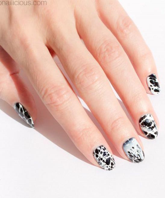 SIMPLE BLACK AND WHITE NAIL DESIGNS