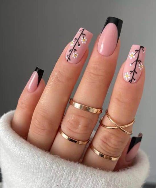 SIMPLE BLACK AND WHITE NAIL DESIGNS