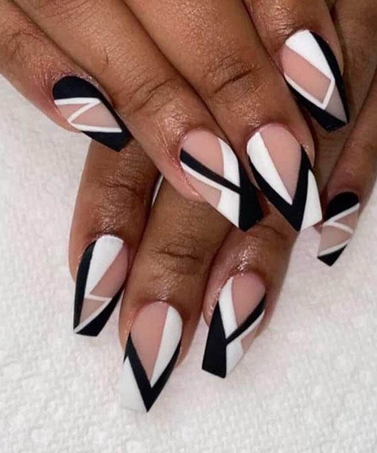 SIMPLE BLACK AND WHITE NAIL DESIGNS