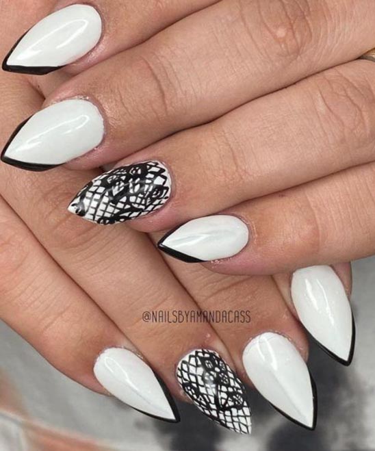 SIMPLE BLACK AND WHITE NAIL POLISH DESIGNS