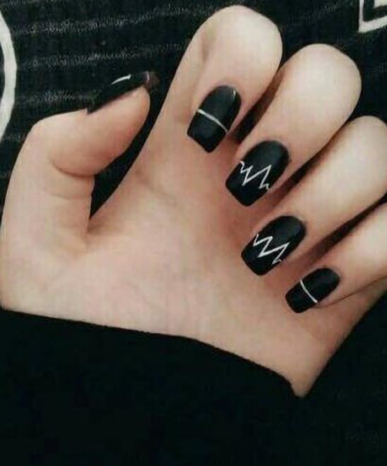 SIMPLE BLACK NAIL ART IDEAS