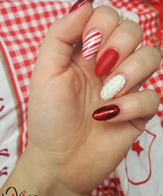 SIMPLE BUT CUTE CHRISTMAS NAILS