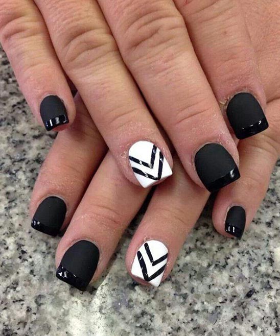 SIMPLE CLASSY BLACK AND WHITE NAIL DESIGNS