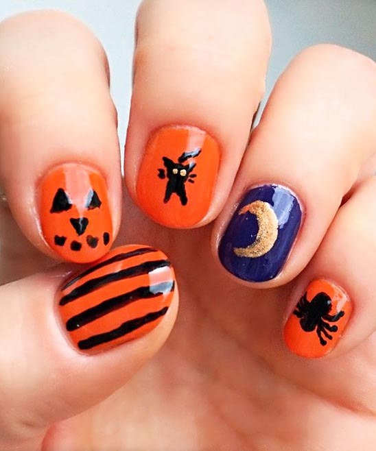 SIMPLE CUTE HALLOWEEN NAILS