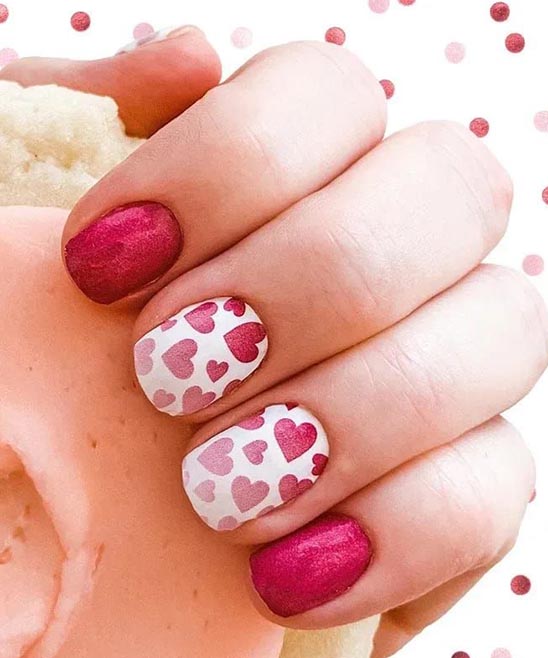 SIMPLE CUTE VALENTINE NAILS