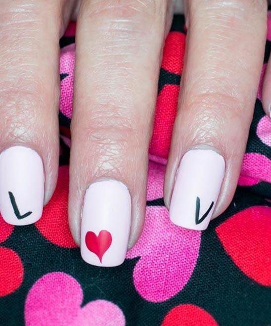 SIMPLE CUTE VALENTINES DAY NAILS
