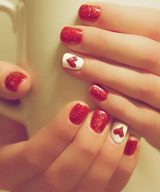 SIMPLE CUTE VALENTINES NAILS