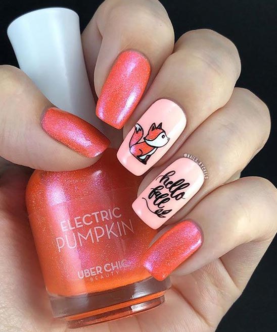 SIMPLE FALL ACRYLIC NAIL IDEAS
