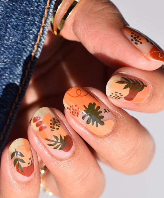 SIMPLE FALL ACRYLIC NAILS