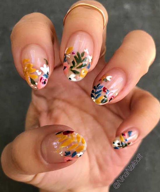 SIMPLE FLOWER DESIGN ON NAILS