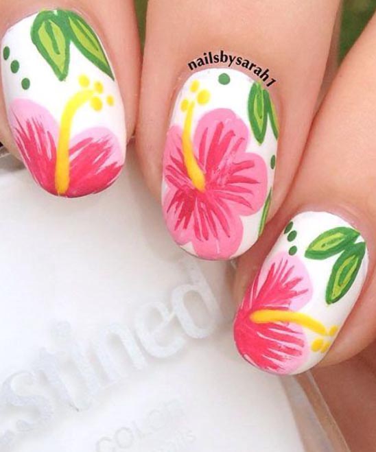 SIMPLE FLOWER NAILS DESIGN