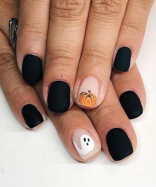 SIMPLE HALLOWEEN NAILS BLACK AND ORANGE