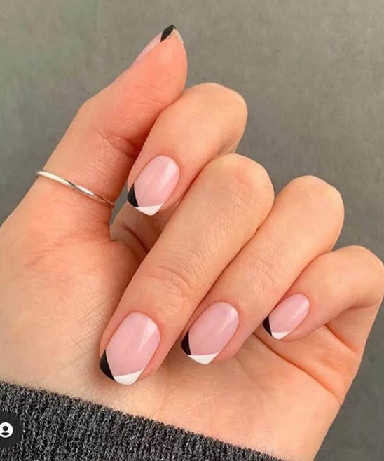 SIMPLE NAIL ART BLACK AND WHITE