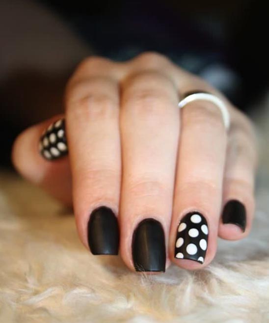 SIMPLE NAIL ART WITH BLACK AND WHITE