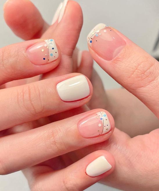 SIMPLE NAIL DESIGN WITH RHINESTONES