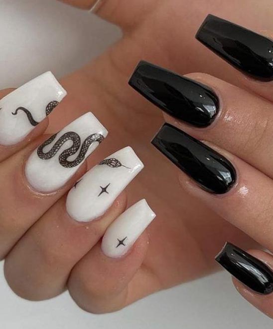 SIMPLE NAIL DESIGNS BLACK AND WHITE