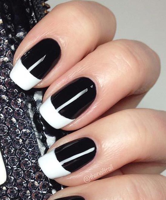 SIMPLE NAILS BLACK AND WHITE