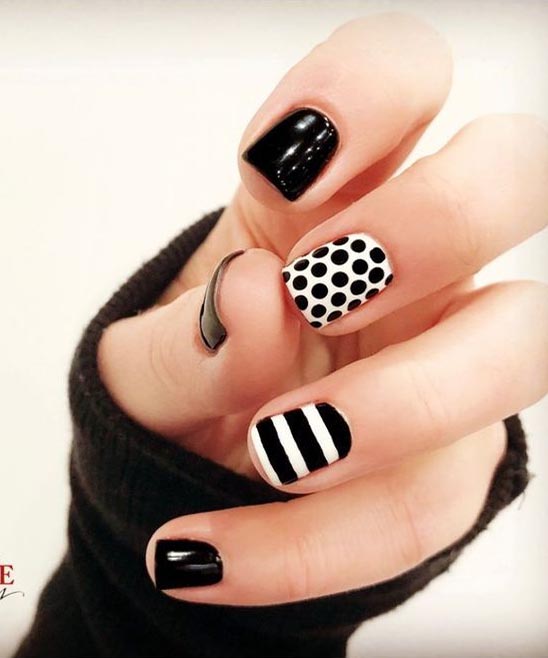 SIMPLE NAILS BLACK AND WHITE