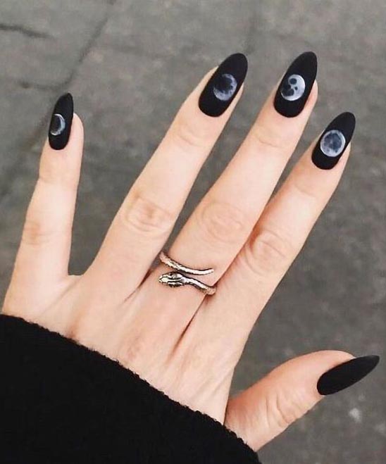 SIMPLE ORANGE AND BLACK NAIL DESIGNS