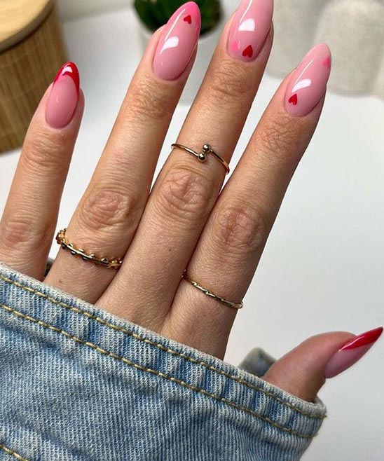 SIMPLE PINK VALENTINE NAILS