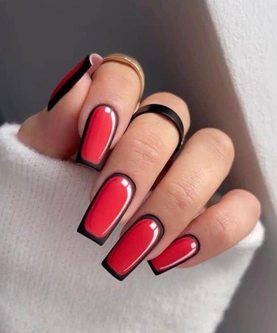SIMPLE RED ACRYLIC NAILS